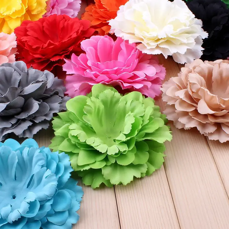 50pcs/lot 11CM 20colors Newborn Chic Peony Flower For Children Hair Accessories Artificial Fabric Flowers For Baby Headbands