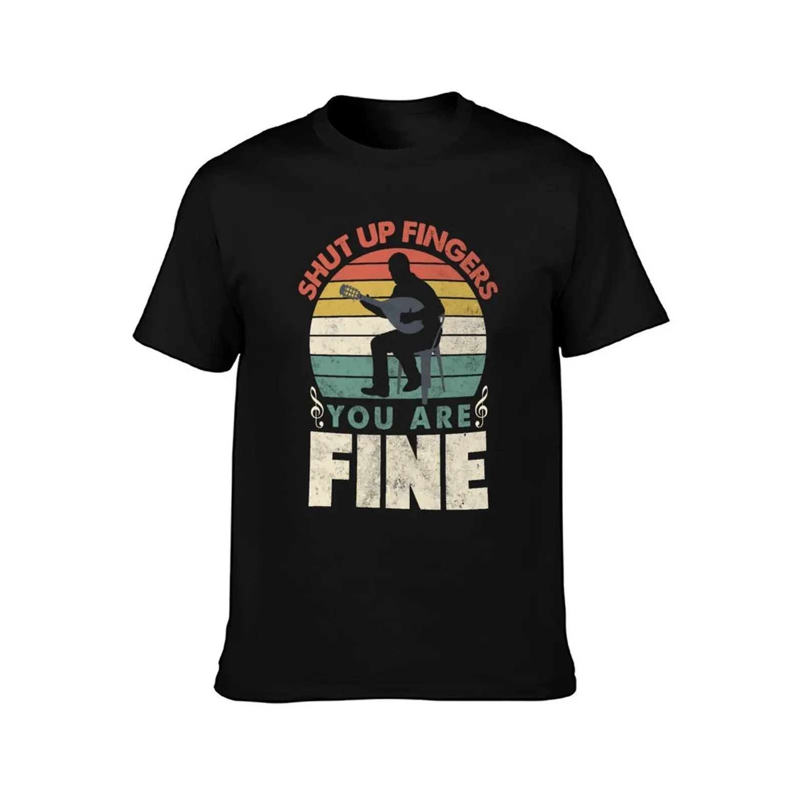Mandolin Mandolinist Shut Up Fingers You Are Fine Funny T-Shirt Work Short Sleeve Cotton Top T-Shirt
