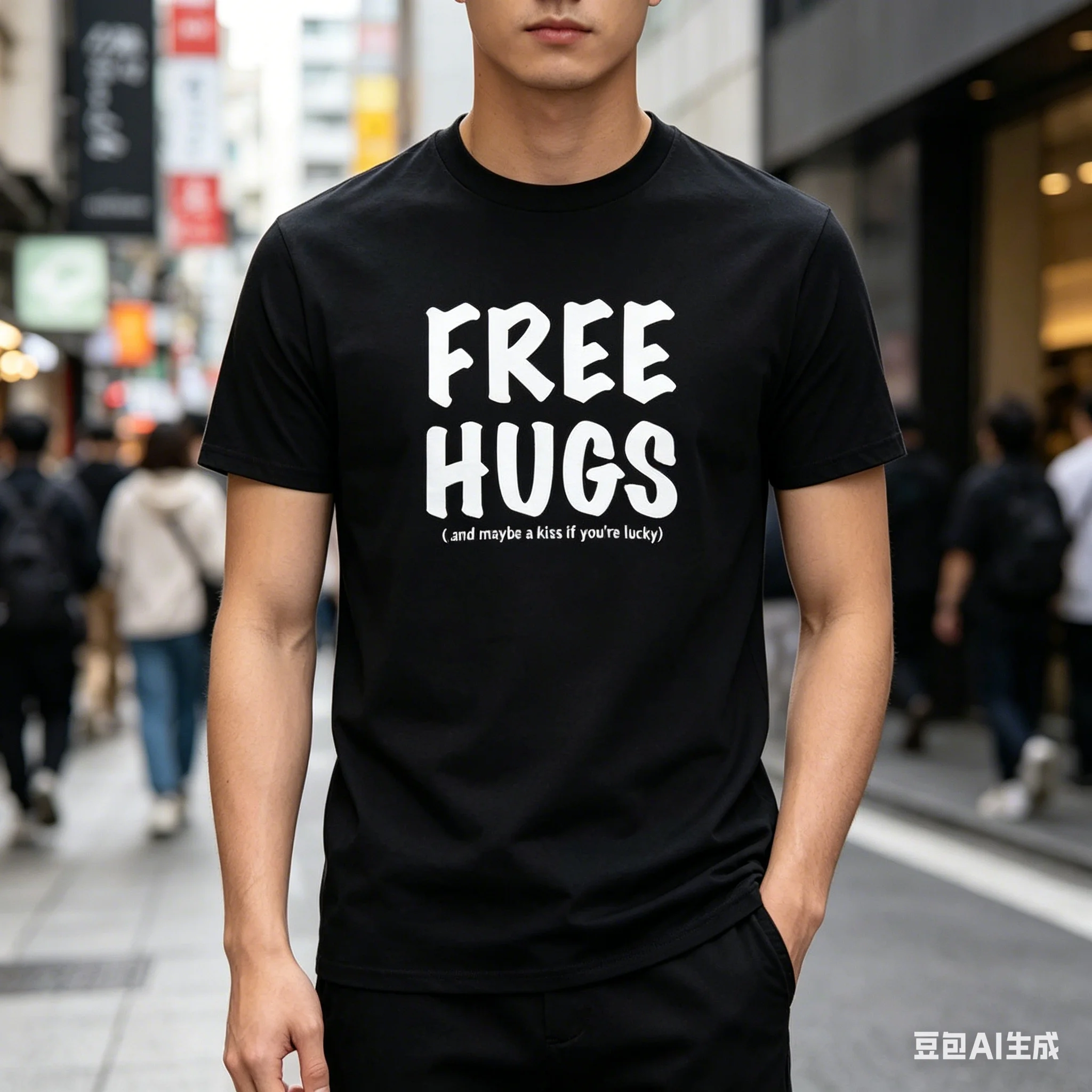

Free Hugs Printing T Shirt for Men Male Summer Tops Tee O Neck Short Sleeve Fashion Cotton T-Shirt Tshirt Man Brand Clothing