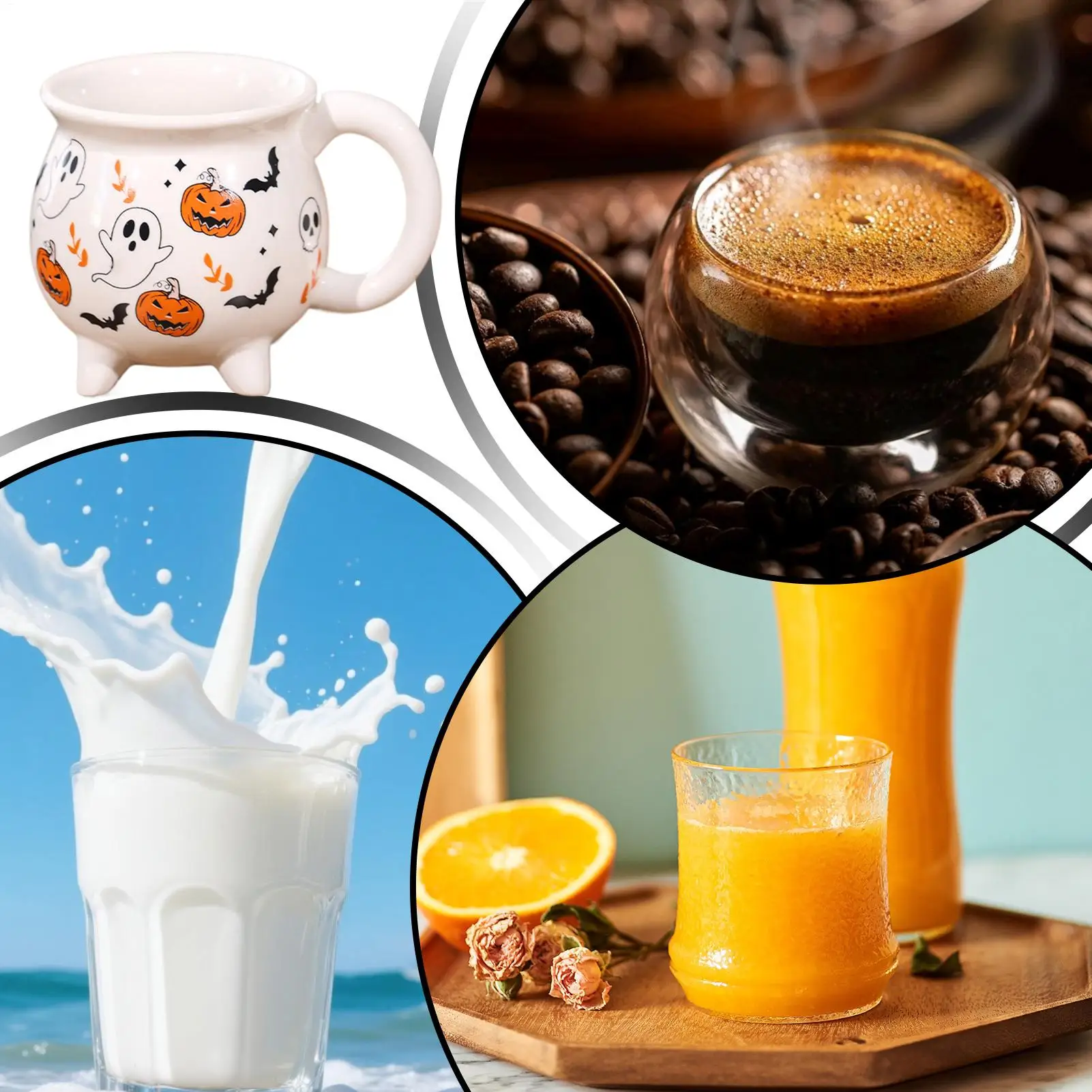 Halloween Mugs Novelty Ceramic Coffee Cup Spooky Water Drinkware Trick Or Treat Decor For Kitchen Restaurant Hotel Farmhouse