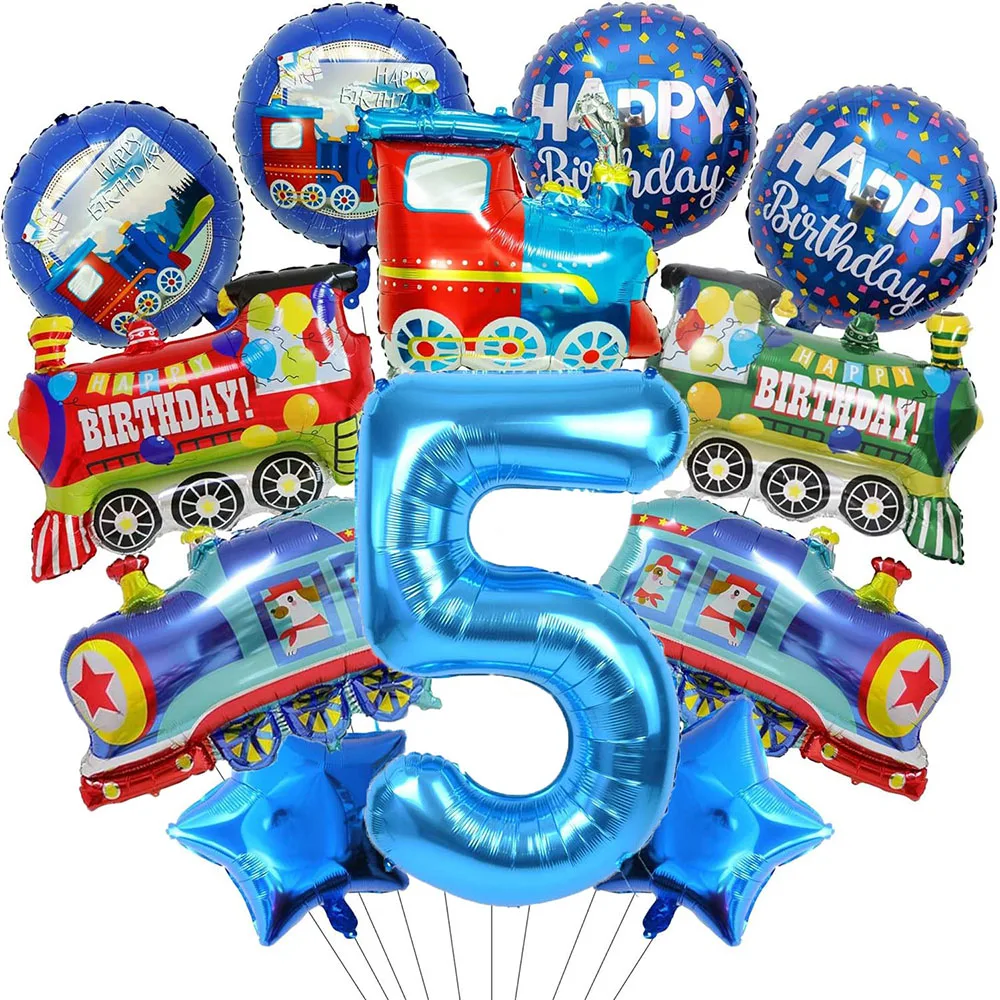 32-Zoll-Zug-Geburtstagsballons, bunte Folienballons im Zug-Design, geeignet für 2. Geburtstag, Jubiläumsfeier, Babyparty, Hochzeitsdekoration, Geschenke – Detail 7