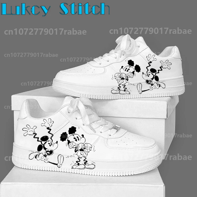ميكي ميني ماوس 2025 الأكثر مبيعاً أحذية النساء والرجال الكبار موضة الاتجاه الأبيض أربعة مواسم حذاء كاجوال بفتحات تهوية #2