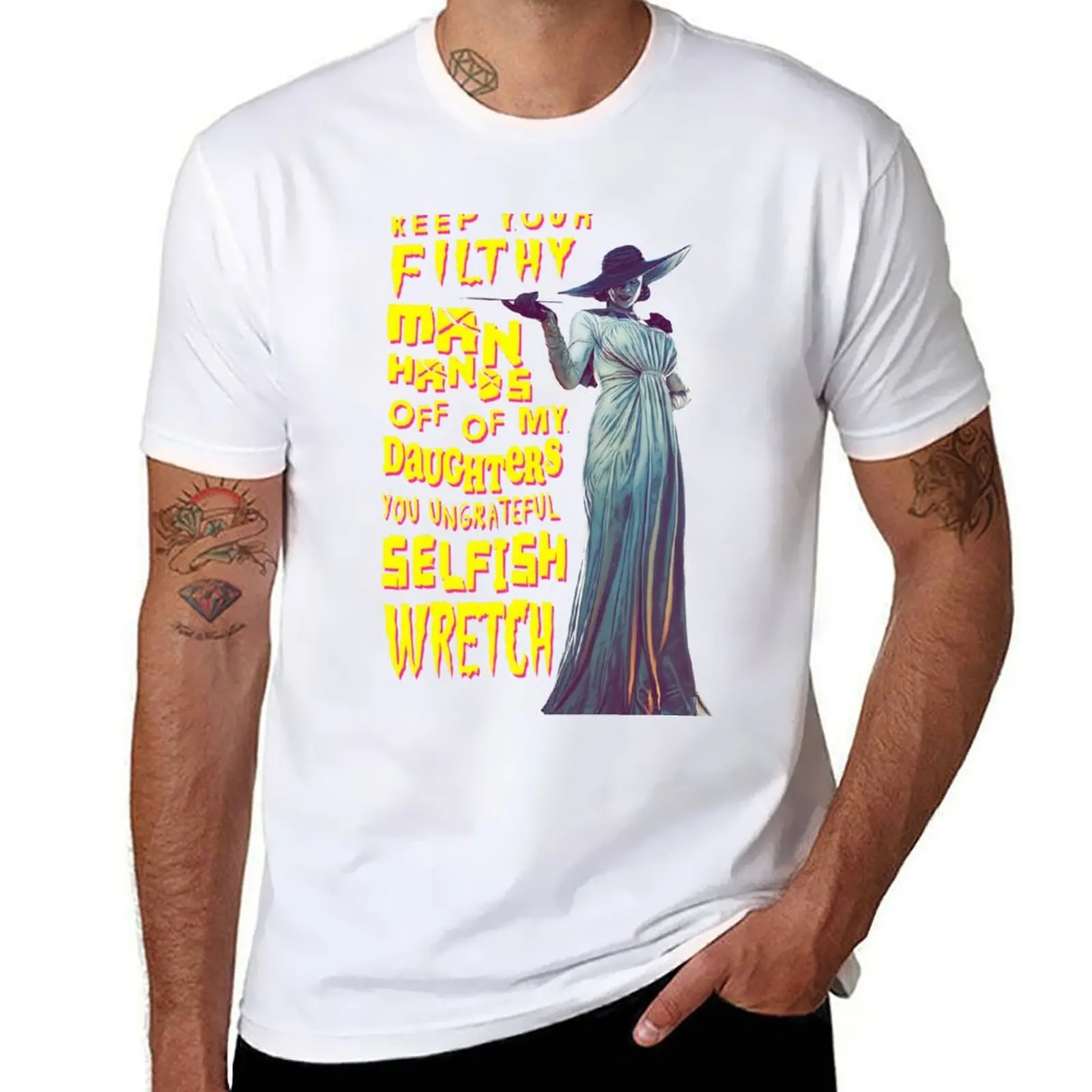 

Dimitrescu Filthy Man-Hands Lady  T-Shirt Sweat Absorbing Sports Tee Shirt