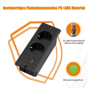 Bảng loại C Loại C, Năng lượng ẩn, Cáp mở rộng 2M, Bàn gia đình, Đẩy vào ổ cắm, PD20W 6 Tháp bán hàng chính với USB - №1