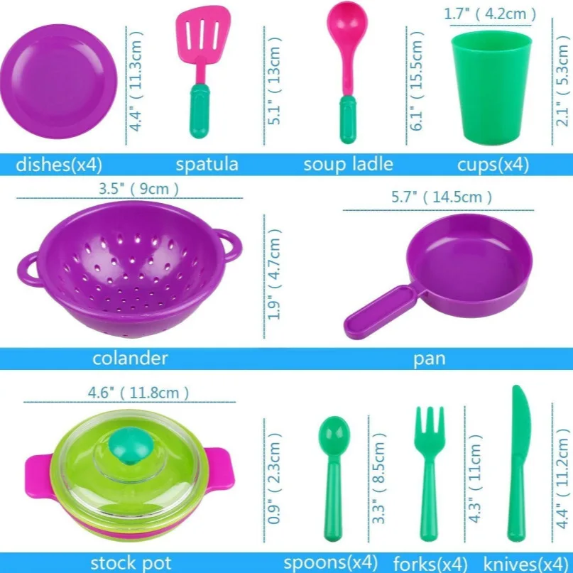 子供用ままごと食器アクセサリー、ディナープレート、ナイフとスプーン、キッチン用品アクセサリー、調理おもちゃ