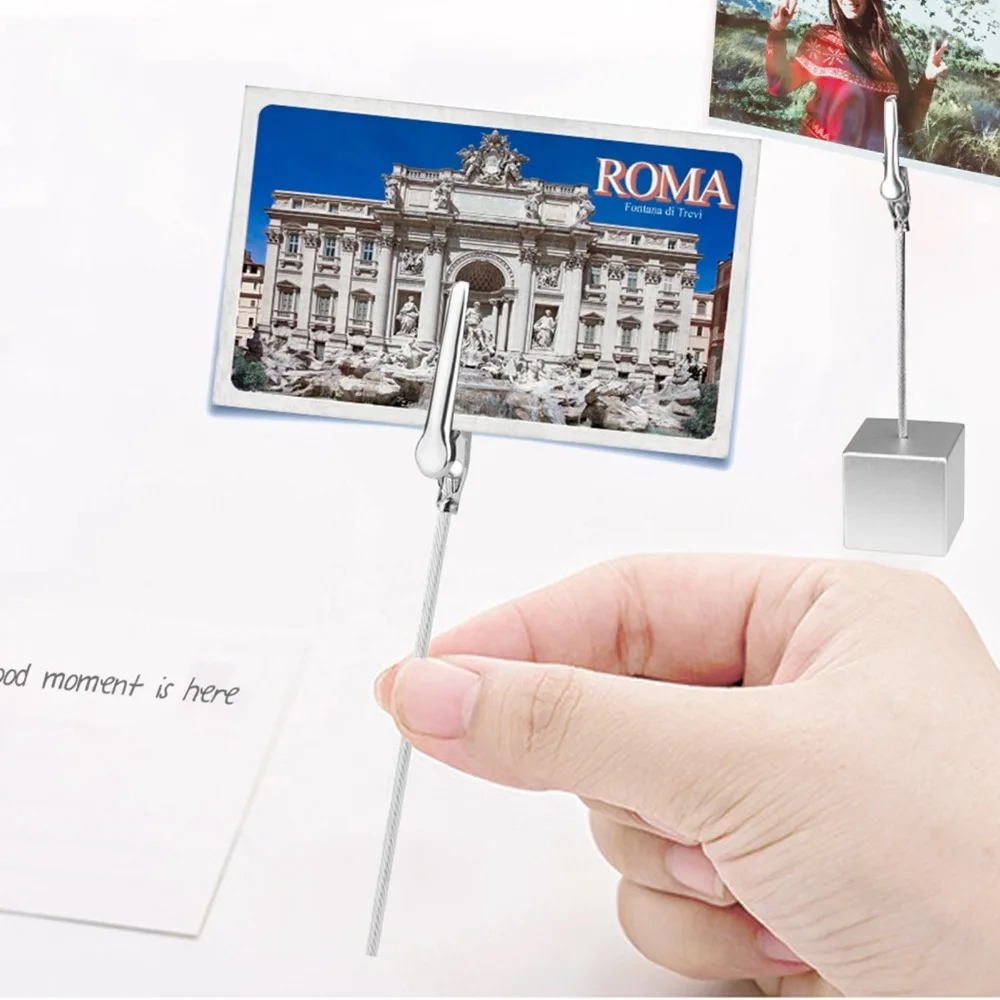50 Pcs 4 Inch Wire Alligator Clips Long-Tailed Metal Iron Card Holder Clips Alligator Clamp Photo Memo Clips Card Making