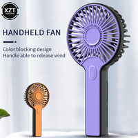 Outdoor Portable Mini Electric Hand Fan USB Rechargeable 2000mAh Battery Powered Wireless Air Cooling Handheld Fan Ventilator