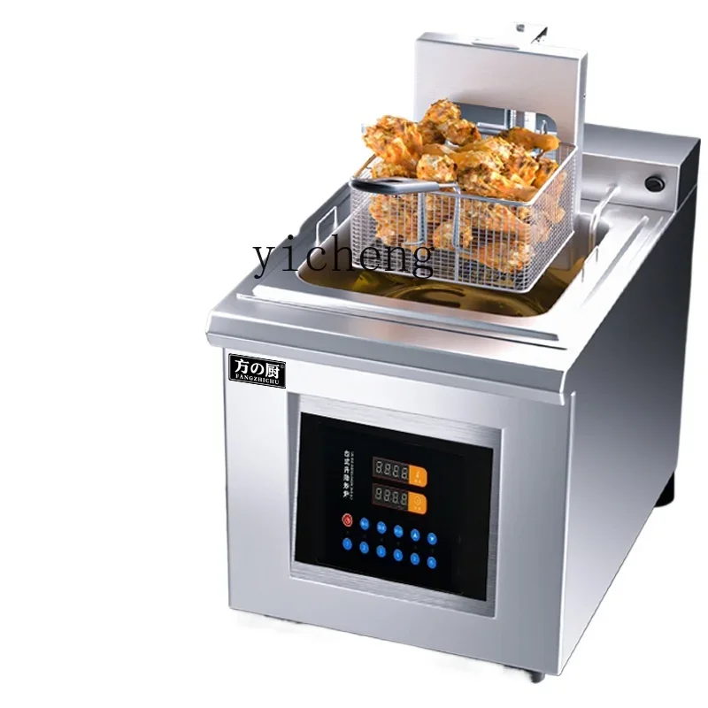 

ZK Automatic Lifting Fryer Electric Fryer Commercial Fryer Single Cylinder Intelligent Timing Double Chicken Chop Fries Machine