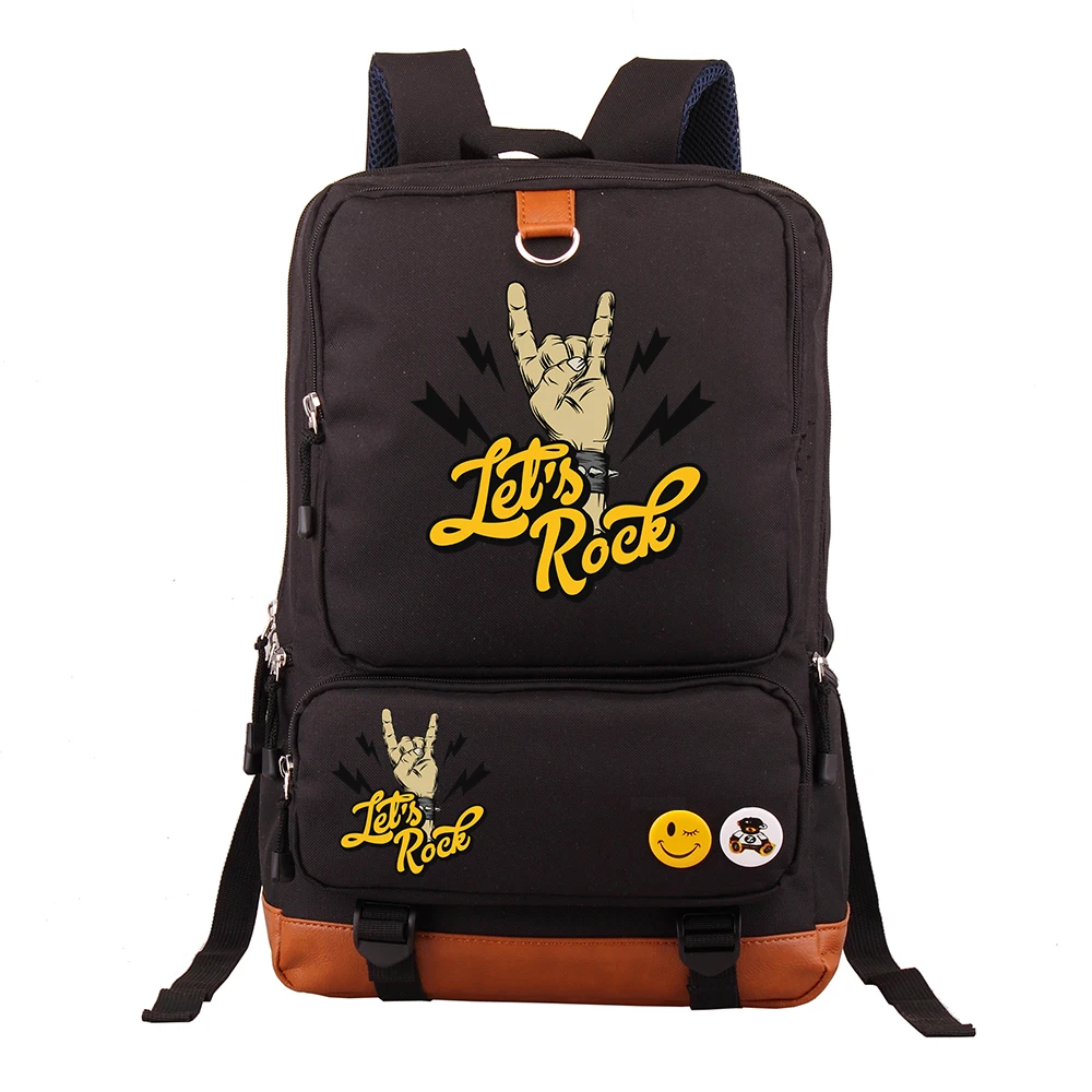 

2026 New Gesture Pattern Cartoon Laptop Backpack Large Capacity Casual Business Travel Backpack for Middle School Students Doubl