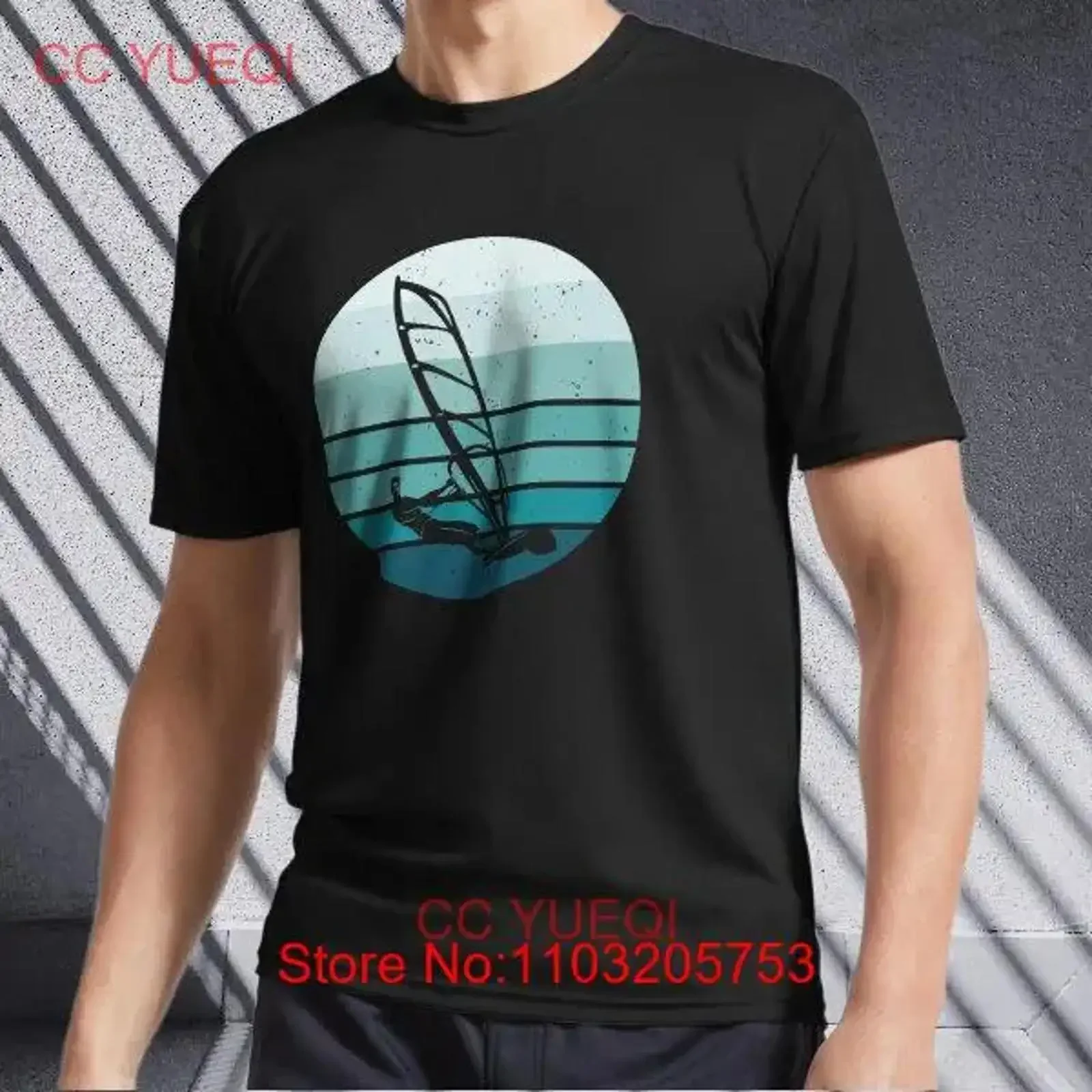 

BEST ONE Windsurfing Distressed Blue Logo T Shirt Funny Size S to 5XL vintage Washed Stylish Breathable Versatile Casual Soft