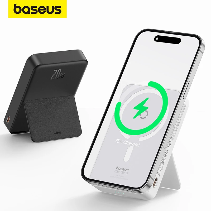 

Baseus Magnetic Power Bank Wireless Fast Charging 5000mAh Macsafe External Battery Phone Stand For iPhone 15 14 13 12 11 Pro Max