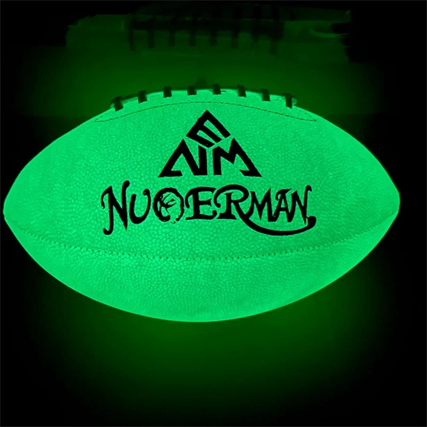 Official Rugby PU American Football - Glow-in-Dark Design, Adult Size 9 | Perfect for Training, Competition & Birthday Gifts
