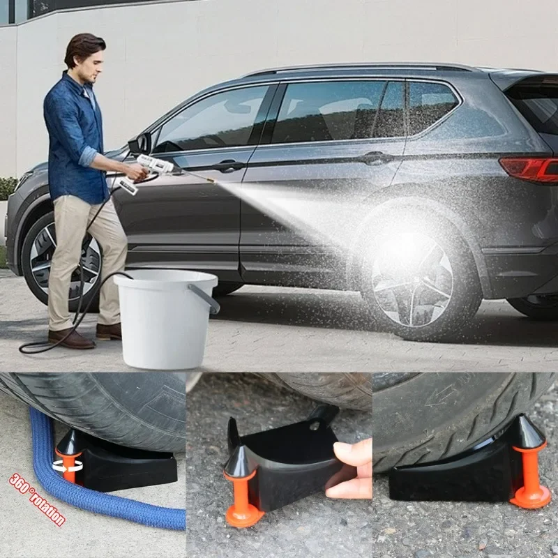 Car Hose Slide Tire Wedge Portable Tire Wedge Water Tube Anti Pinch Tool Universal Car Washing Water Pipe Anti Winding Tools