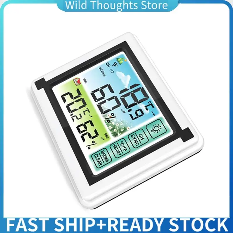 

Weather Station Alarm Clock Thermometer Hygrometer Touch Screen Wireless Outdoor Sensor Sunrise Sunset Hygrothermograph-[Qahk]