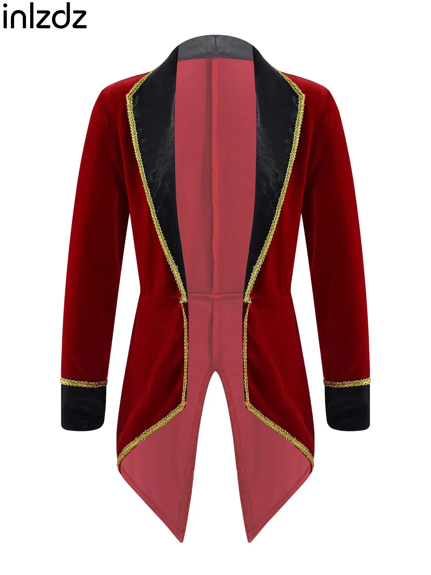 

Kids Boys Circus Costume Red Tuxedo Coat Ringmaster Tailcoat Jacket Halloween Cosplay Prince Costumes