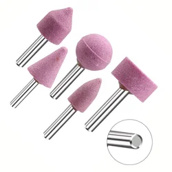 5pcs 6mm Abrasive Stone Polishing Grinding Head Set Electric Drill Bit Wheel For Jade/workpiece Grinding Power Tool Accessories