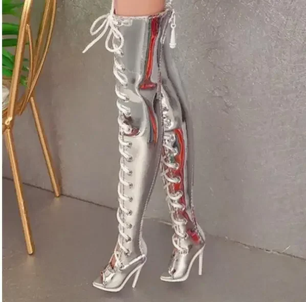 Toy shoes high quality Fish Mouth Long Tube  Sexy Boots fit for your FR2 FR6.0 Nu.face 3.0 kissmela Eugene Dolls can wear F1