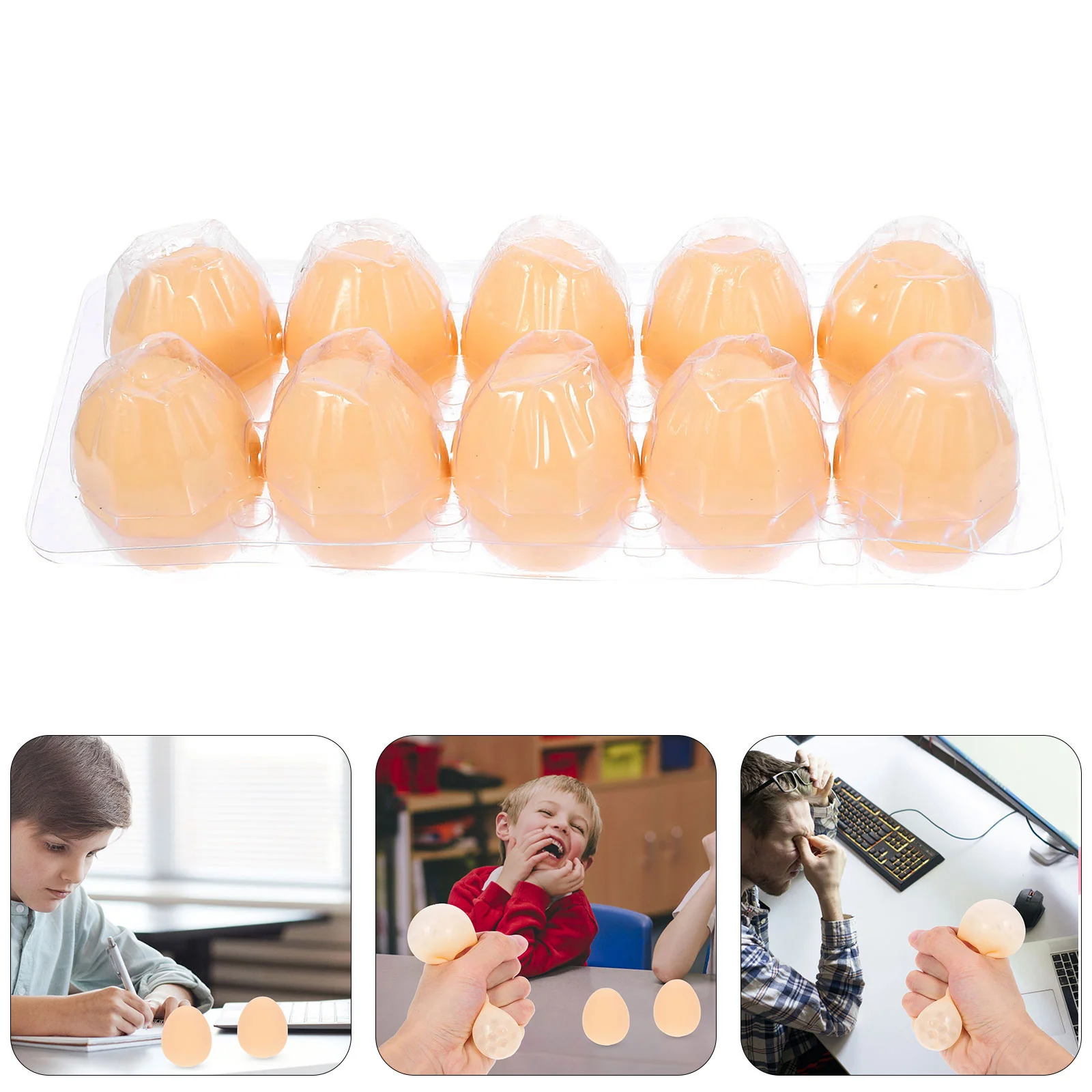 

Slow Pressed Eggs Toy Funny Stretchy Stress Reliever White Squeezing Toys Child