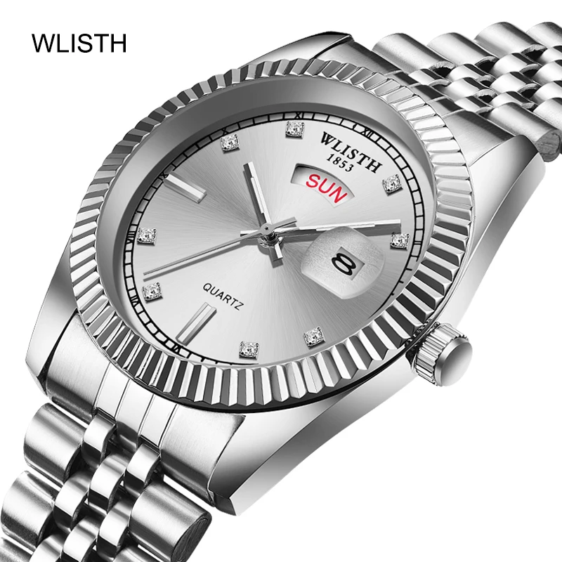 2023 Fashion Wlisth Top Brand Luxury Diver Men 30 Atm Waterproof Date Clock Sport Full Stainless Steel Mens Quartz Gift Watches