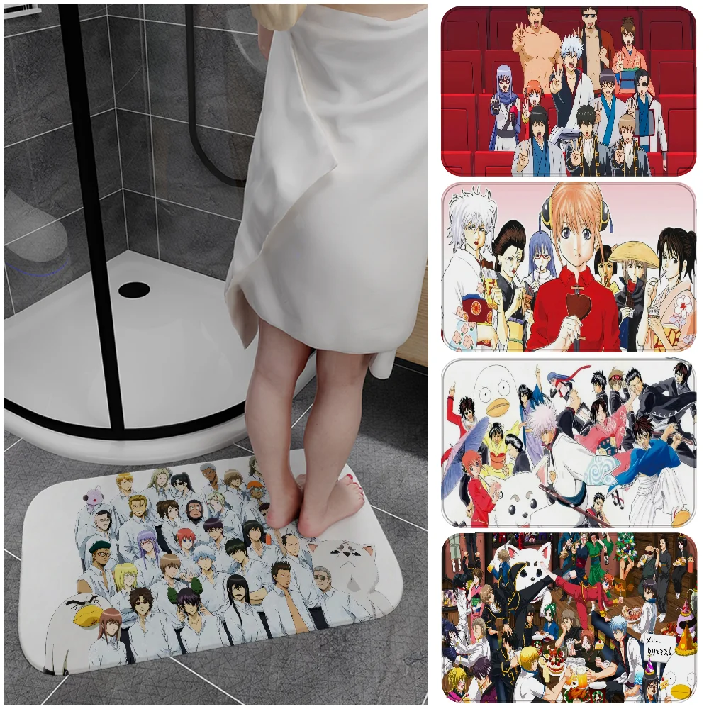 1PC GINTAMA Floor Mat Entrance Door Mat Rectangle Anti-slip Home Soft Badmat Front Door Indoor Outdoor Mat Household Carpets