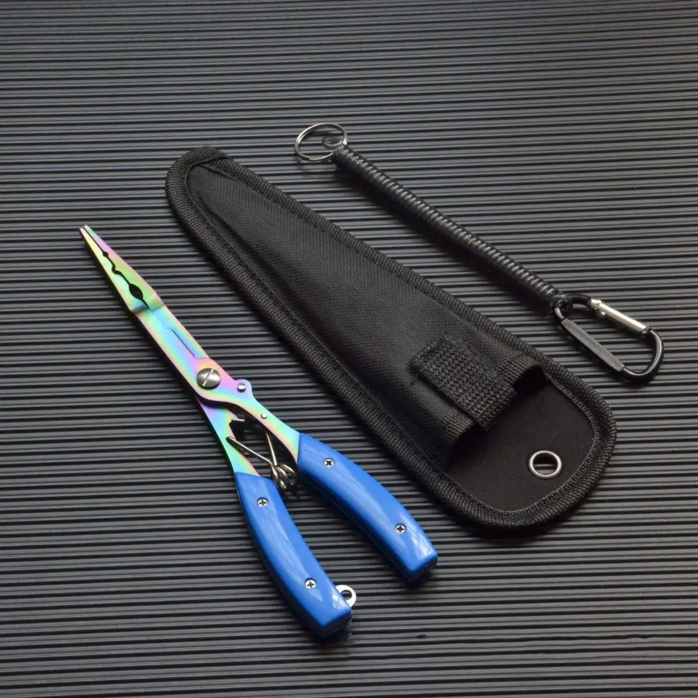 Line Cut Fishing Pliers Multi-functional with Rubber Handle Fishing Tied Hooks Pliers Anti-slip High-strength