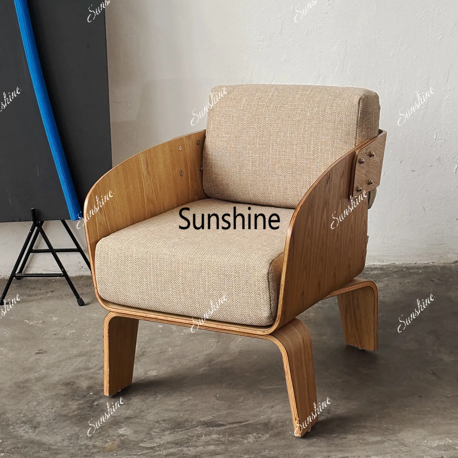 Retro fabric single removable and washable living room casual sofa chair