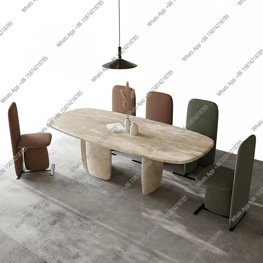 

S Italian Minimalist Marble Dining Table, Nordic Designer Modern Kitchen Table For Home, Customizable, Safe,, Artful Style