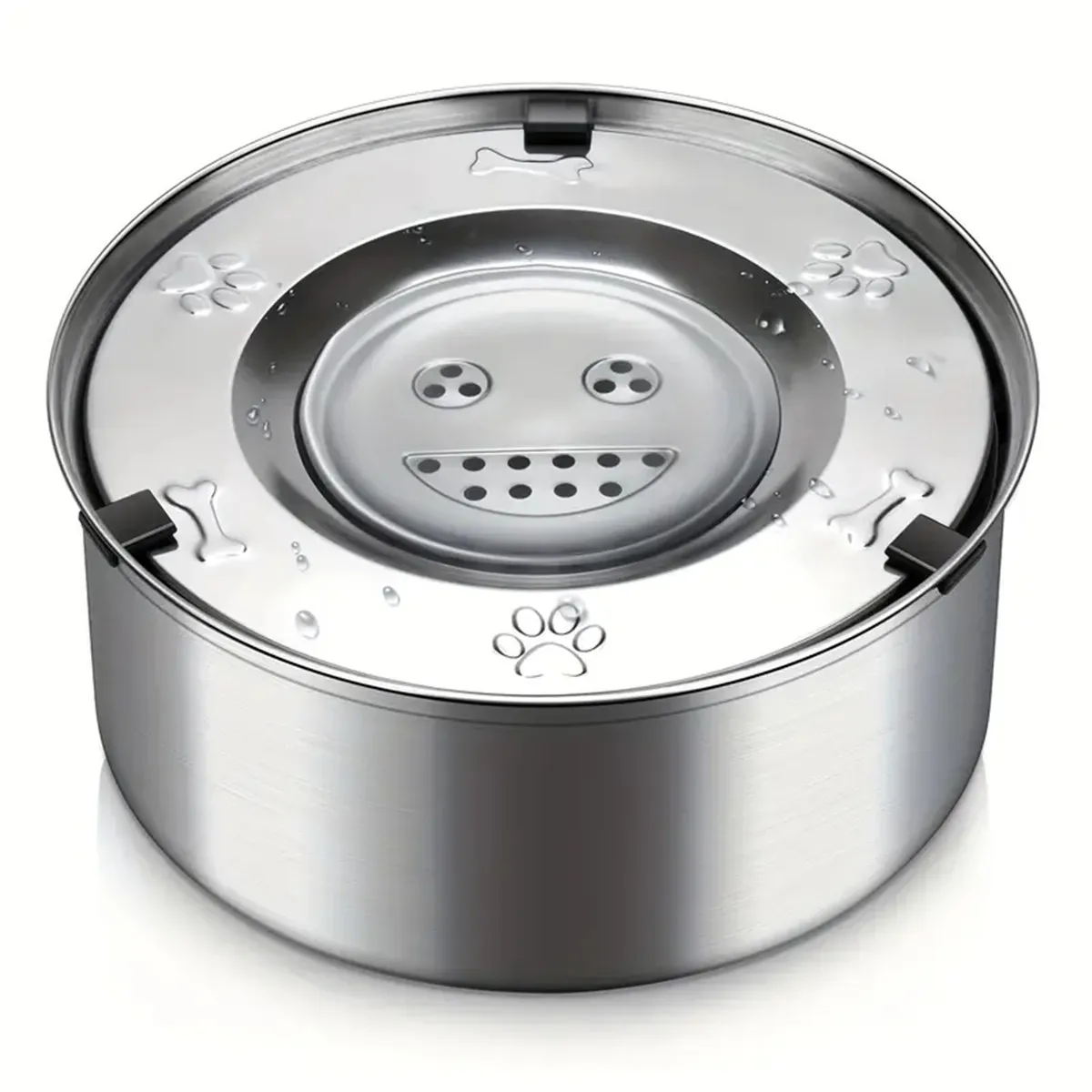 3L/101.44oz Stainless Steel Dog Floating Bowl, No Spill Anti-Splash Dog Water Dispenser, Non-Slip Dog Water Feeder Bowl For Indo