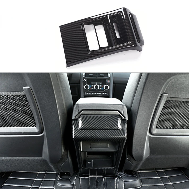 ABS carbon fiber color Rear air conditioner outlet  Cover Fit For Land Rover Discovery Sport 2015-2019 Car Styling Auto Parts