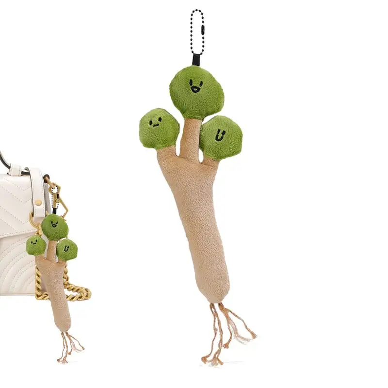 Vegetable Food Plush Toy Coriander Key Holder Cute Small Coriander Doll Bag Pendant Creative Backpack Accessory For Goody Bags