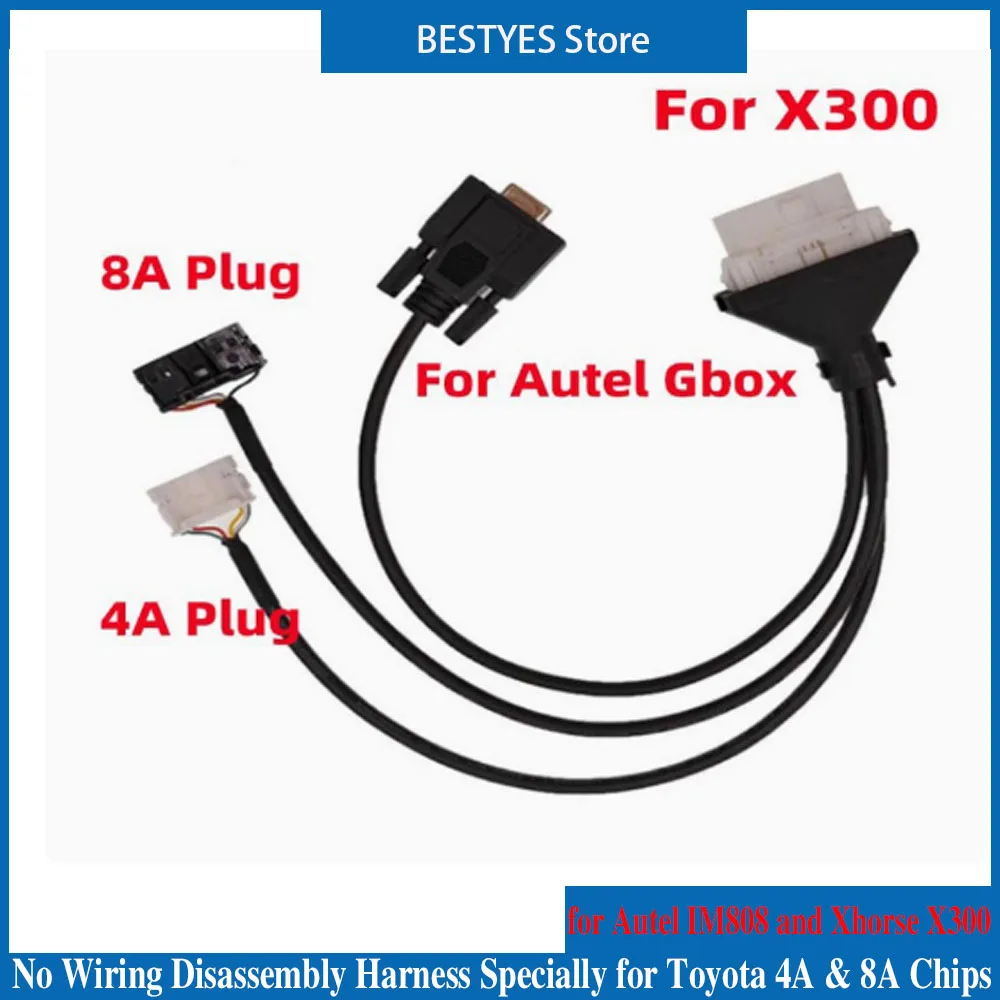 2 In 1 OBD2 Direct Programming Cable for Toyota 4A 8A Chip Remote Coding Wire for X300 for Autel GB-OX for DP PA-D2 Auto Key