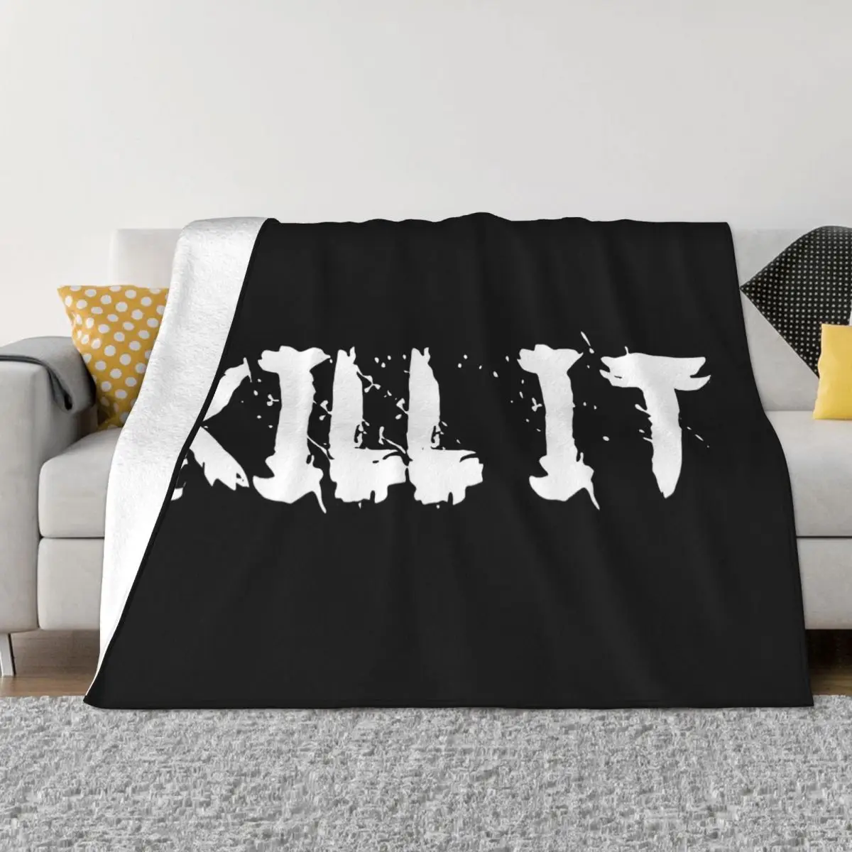 Fashion 2019 Top Mens Rich Piana Kill It 5 Back Print Size Small Bodybuilding Nut Throw Blanket