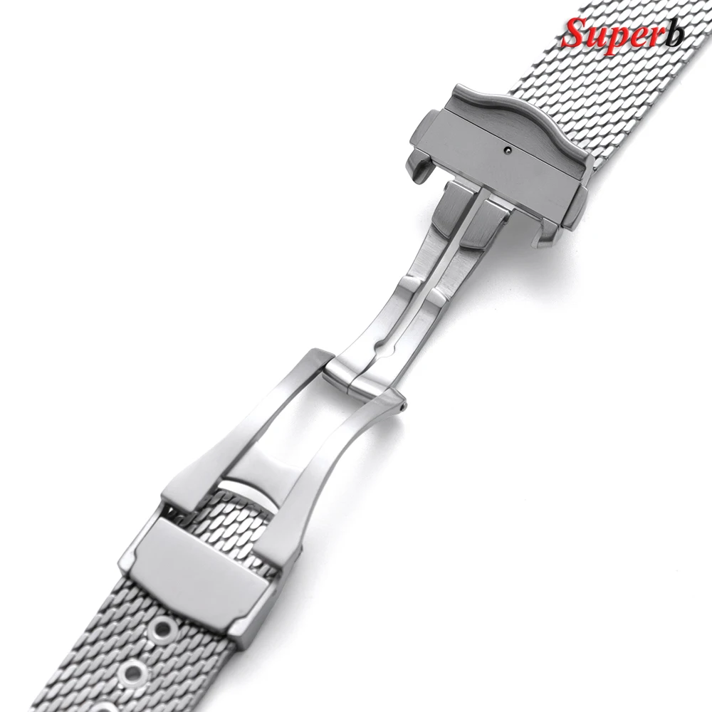 Cinturino per orologio in acciaio inossidabile con maglia milanese da 20 mm per cinturino per orologio Omega 007 Accessori per cinturino per orologio unisex Cintura di ricambio