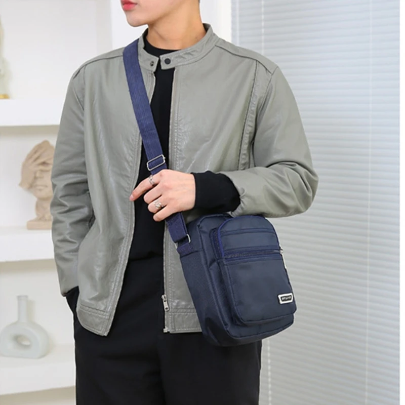 Bolsas ombro masculinas Oxford Casual Crossbody Bolsa Bolsas negócios multifuncionais