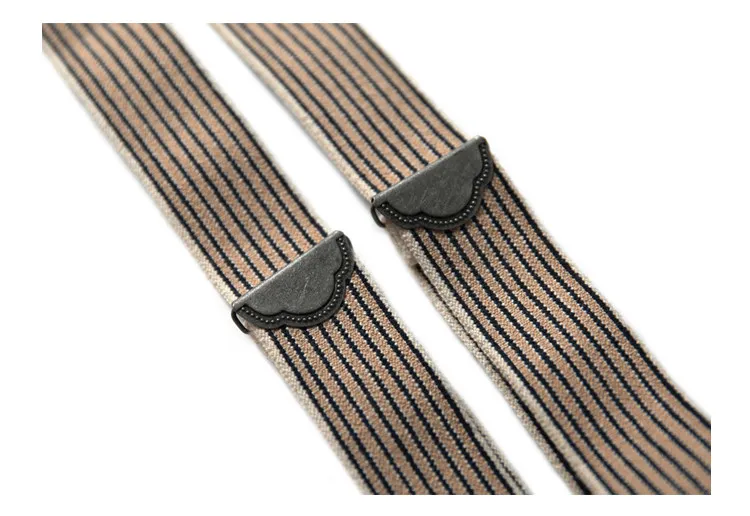 BRONSON Vintage Y Shape Suspenders, Old Time Patch Leather Braces, American Workwear Retro Shoulder Straps