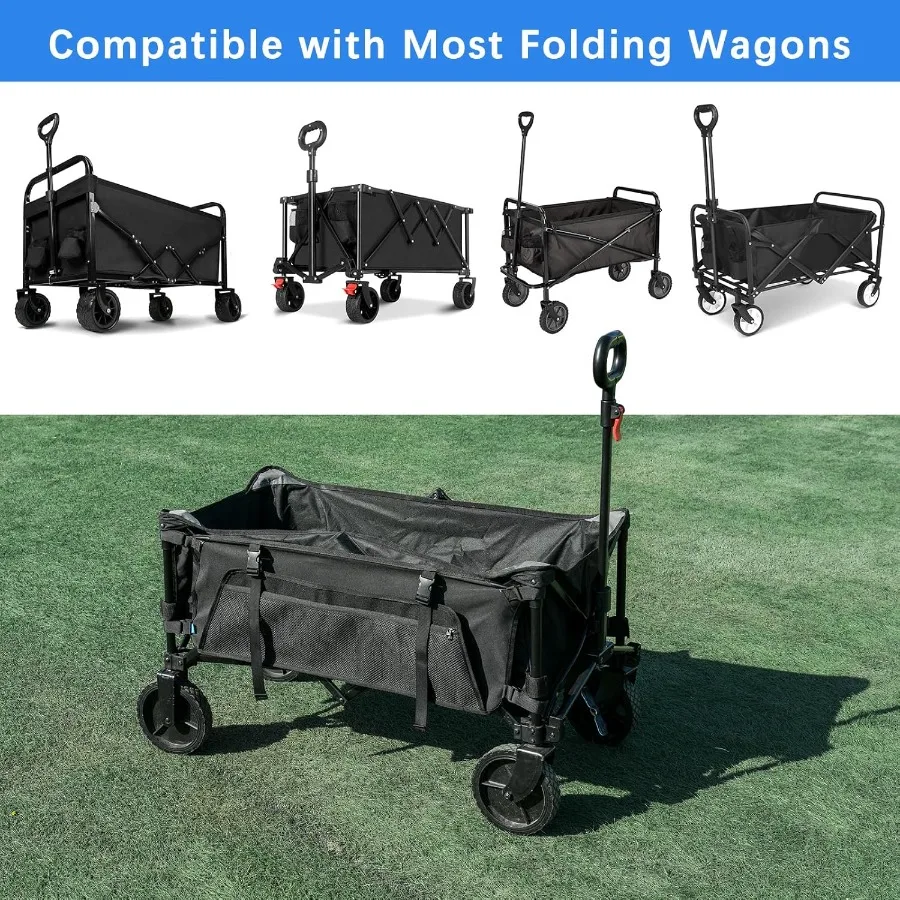 Tasca laterale pieghevole per vagone per ombrellone Borsa portaoggetti Oxford 900D con custodia in rete per accessori per carrello da giardino pieghevole Ba