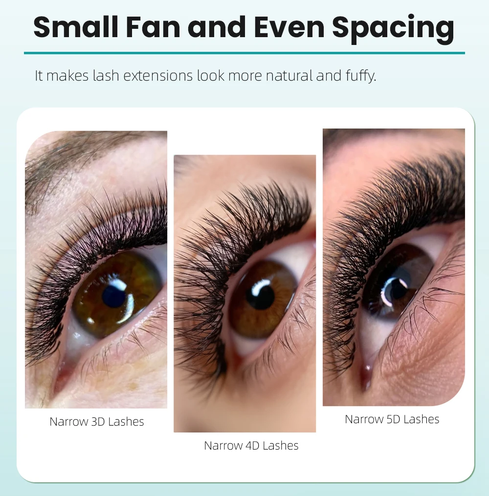 Yelix Schmale 3D 4D 5D W-Form Wimpern Vorgefertigte Fächer Natürliche Weiche Einzelwimpern mit Kleinem Abstand W-Form Wimpernverlängerungen – Detail 6