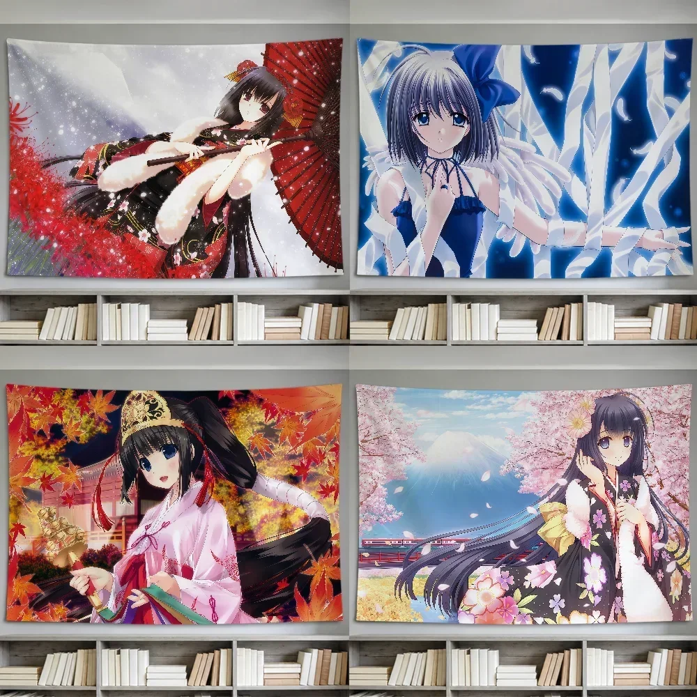 Anime Girl Cute Retro A-Aoi Nishimata Art Flag Room Dorm Party Hogar Bedside Living Room Wall Hanging Garden Decor Banner Gift