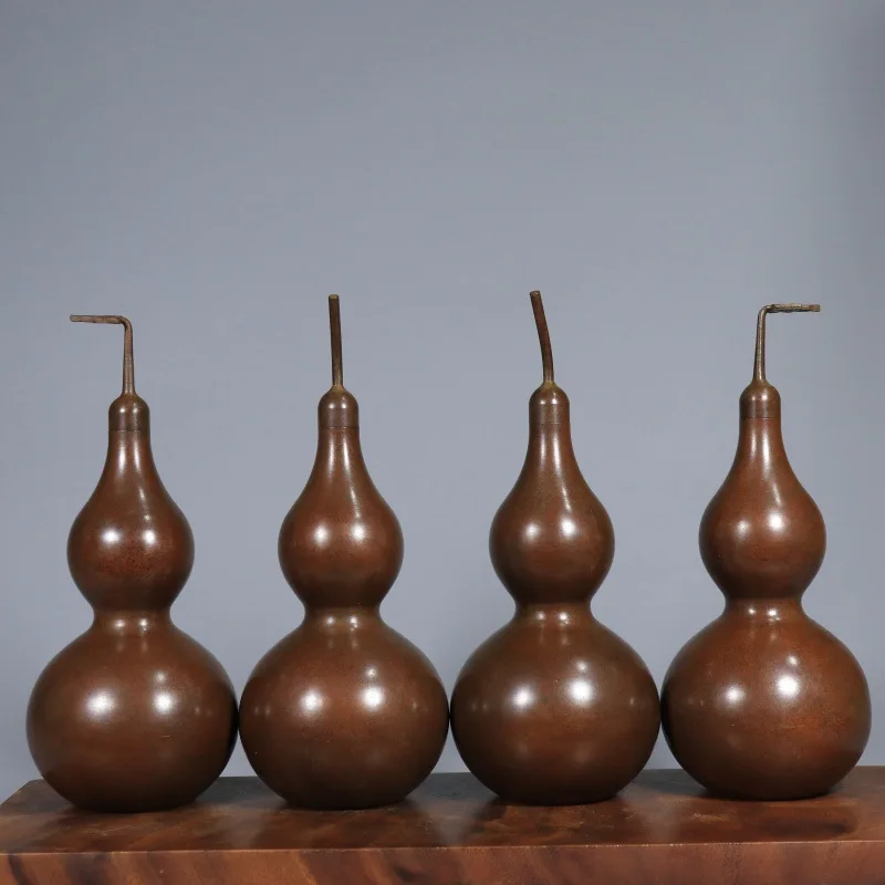 Copper gourd ornament made of pure copper, brass with open lid, suitable for home, living room, bedroom, pure copper craft, can