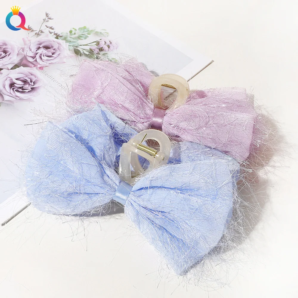 

1pc Vintage Fabric Chiffon Bow Hair Claw Large Size Back of Head Bun Holder Premium Hair Pin for Women Daily Wholesale