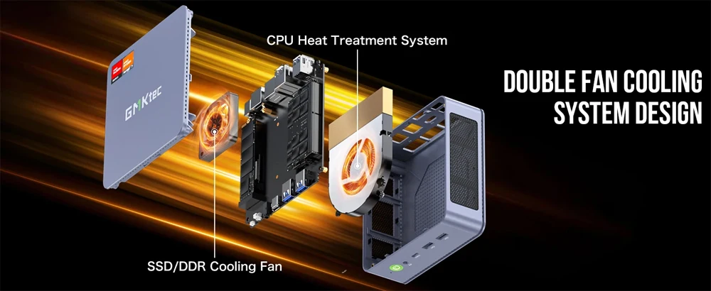 

GMKtec K6 AMD R7-7840HS NUCBOX Дизайн двойного вентилятора WiFi6 BT5.2 Настольный мини-ПК с тремя дисплеями Type-C Thunderbolt 4.0 Офисный компьютер