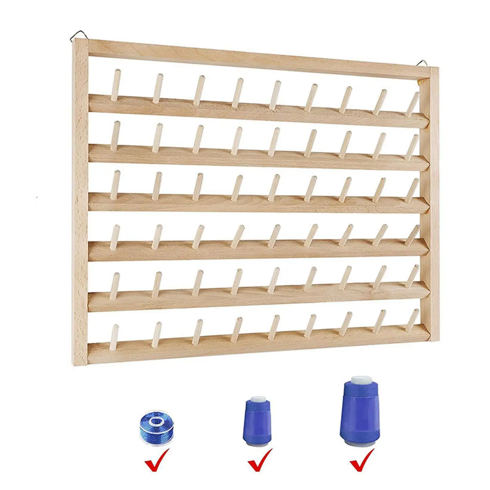 54 Spool Wooden Thread Rack and Organizer Solid Wood Shelf Folding Spool Storage Rack for Sewing Quilting Embroidery