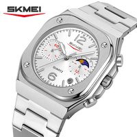 SKMEI Stainless Steel Strip Watches Fashion Business Time Date Quartz Watch For Men Women Waterproof Stopwatch Quartz Wristwatch