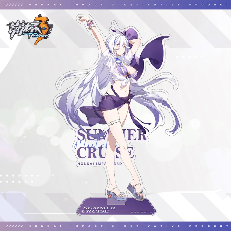 Game Honkai Impact 3rd Cosplay Figure SUMMER CRUISE tema berdiri Misteln Elysia Kiana Bronya Mei suhang ARCA akrilik Anime Co