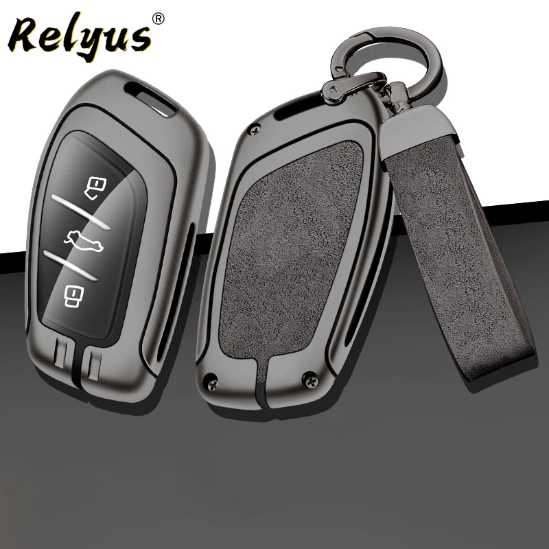 New Alloy Leather Car Key Case Cover Protector Shell for MG ZS EV MG6 MG4 EZS HS EHS 2019 2020 Roewe RX5 I6 I5 RX3 RX8 ERX5 MG5