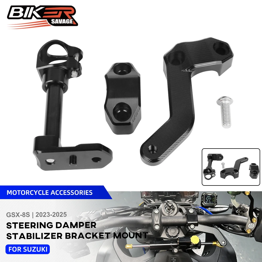 

2025 GSX8S Steering Damper Stabilizer Bracket Mount For Suzuki GSX-8S 2023 2024 Linear Reverse Safety Absorber Kit Mount Bracket