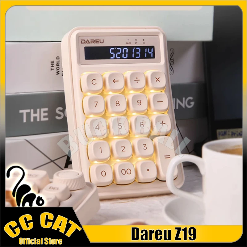 

Dareu Z19 Number Keypad 19keys Mechanical Keypad Wireless Bluetooth Calculator 2 Mode LightWeight Portable Office Accessory Gift