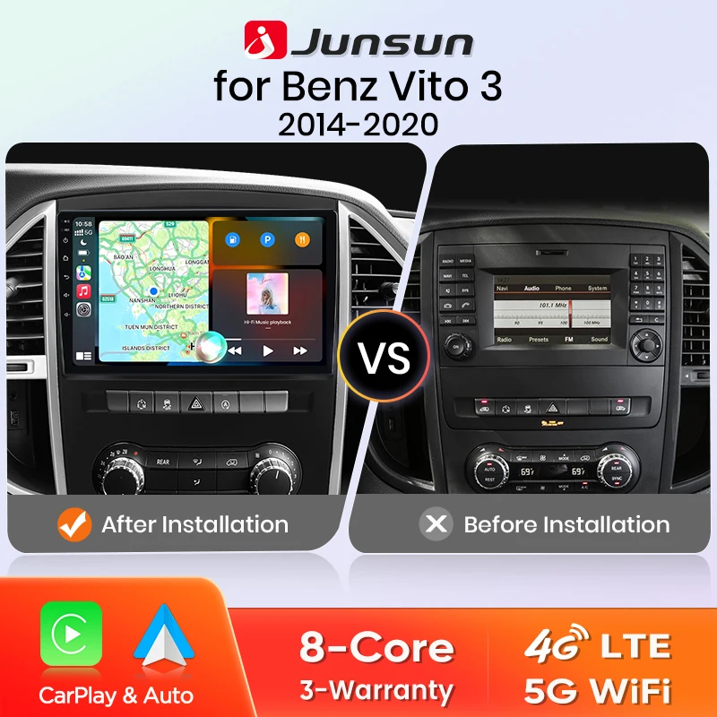 Brezžični CarPlay avtoradio za Mercedes Vito