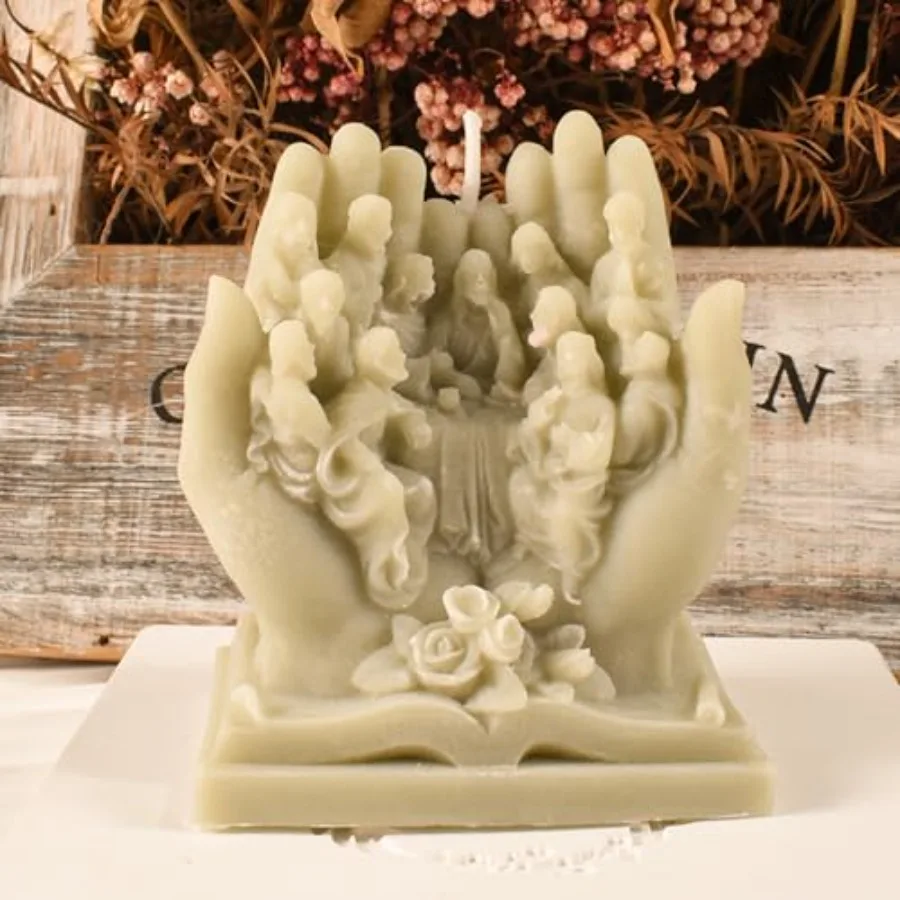Nativity Scene Jesus in Hand Resin Mold - Resin Casting Silicone Molds for Home Decor and Candle Making Wave Spiral Mold