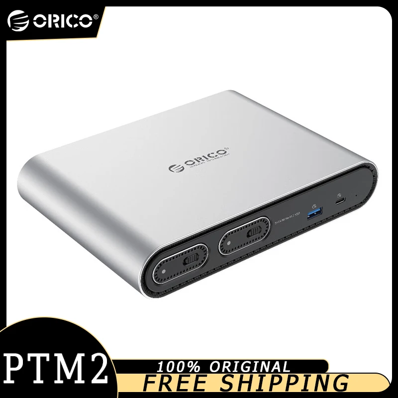 ORICO PTM2 Stations d'accueil détachable M2 boîte de disque SSD NVMe double emplacement externe multi-interface Hub d'extension personnalisé